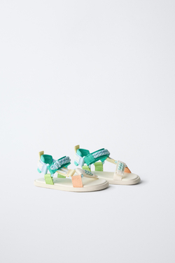 ZARA ТЕХНИЧЕСКИЕ МНОГОЦВЕТНЫЕ САНДАЛИИ BAREFOOT, СИНИЙ