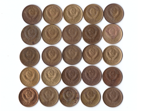 Комплект монет СССР 1 копейка (25шт.) 1946,49,61,63,65,66,67,68,69,71,73,74,76,79,81-91., XF