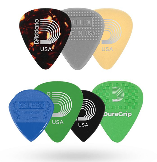 D`Addario 1XVP4-5 набор медиаторов, ассорти из разных серий, толщина Medium, 7 шт.