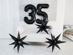 Шар (40''/102 см) Цифра, 3 Slim, Черный блеск, 1 шт. в уп.