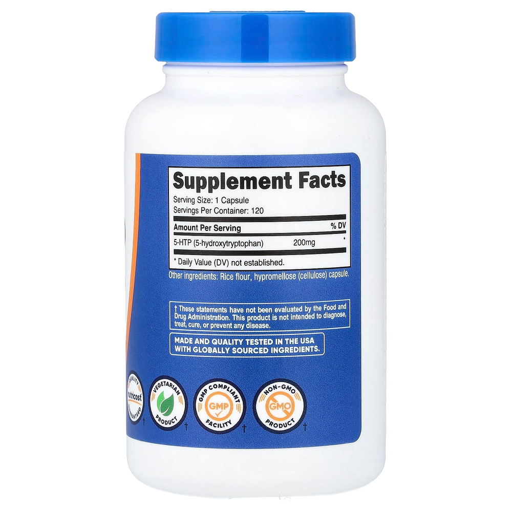 Nutricost, 5-HTP, 200 мг, 120 капсул