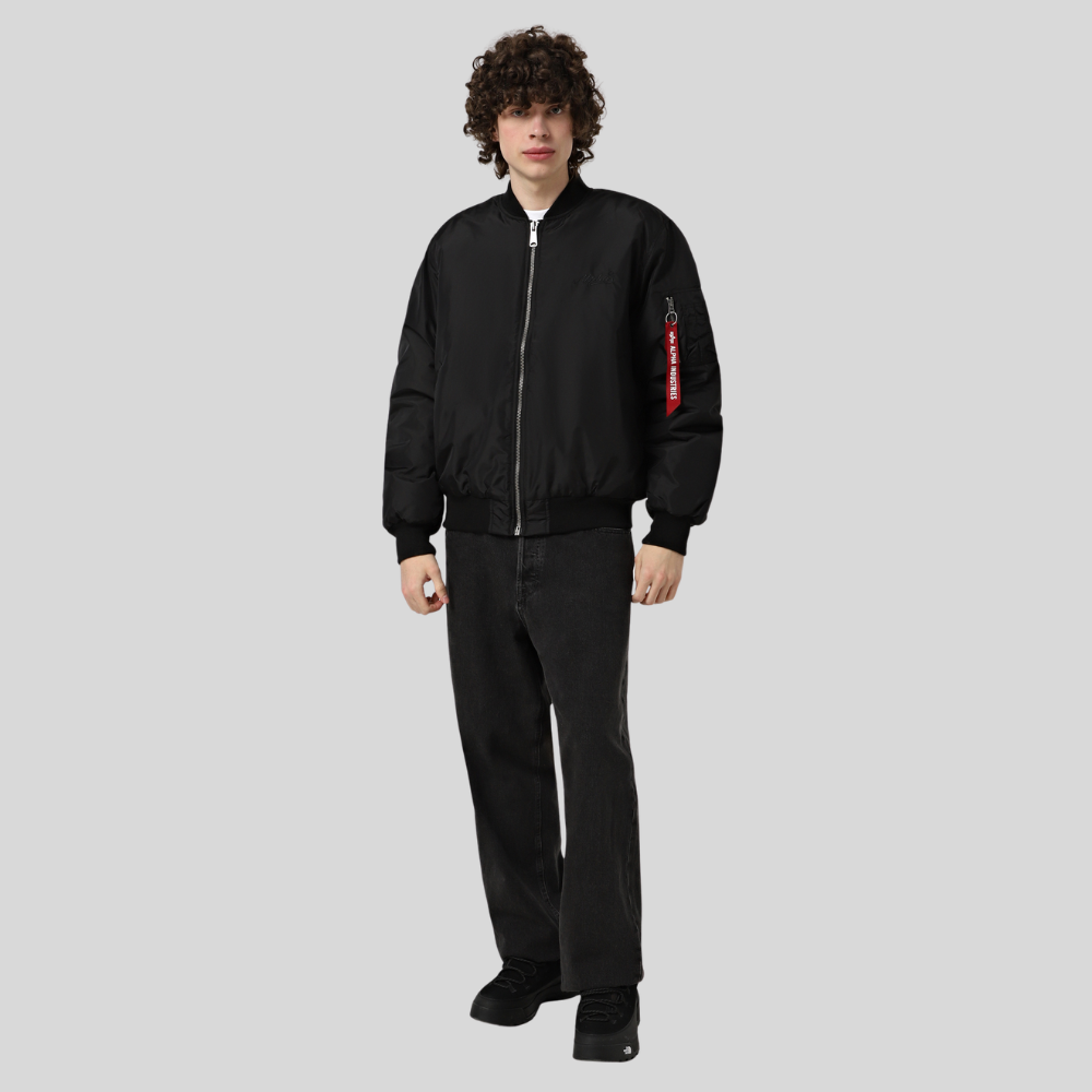 Бомбер Alpha Industries MA-1 Oxford Logo Black (Черный)