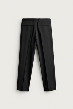 ZARA ШЕРСТЯНЫЕ КОСТЮМНЫЕ БРЮКИ REGULAR FIT, ЧЕРНЫЙ