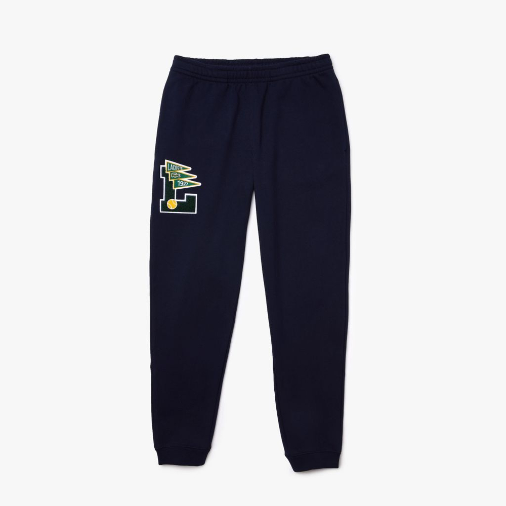 Мужские штаны теннисные Lacoste Men's Pennants L Badge Fleece Tracksuit Pants - navy blue