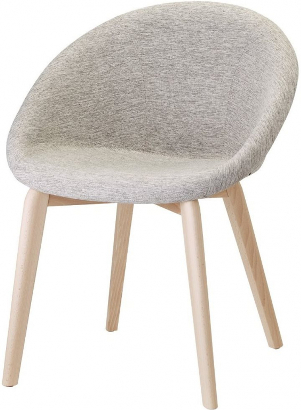 Кресло с обивкой Scab Design Natural Giulia Pop, натуральный бук, светло-серый