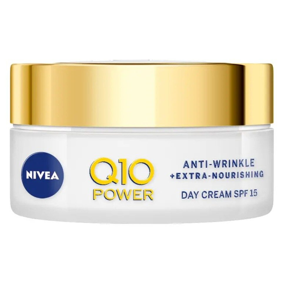 Дневной крем против морщин Nivea Q10 для очень сухой кожи лица,  SPF 15, с маслом аргании и виноградных косточек, 50 мл