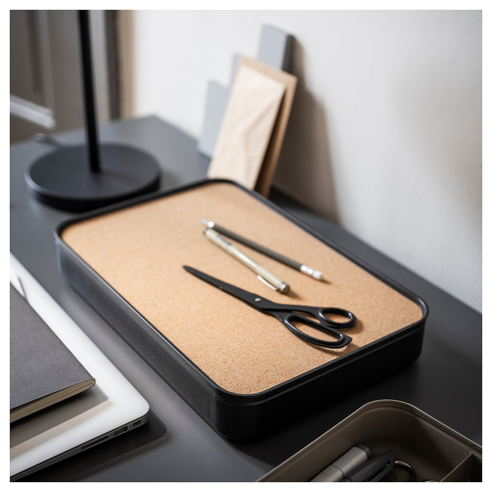 IKEA HARVMATTA  (ИКЕА ХАРВМАТТА)  -  Коробка с крышкой - антрацит 24x35x6 см