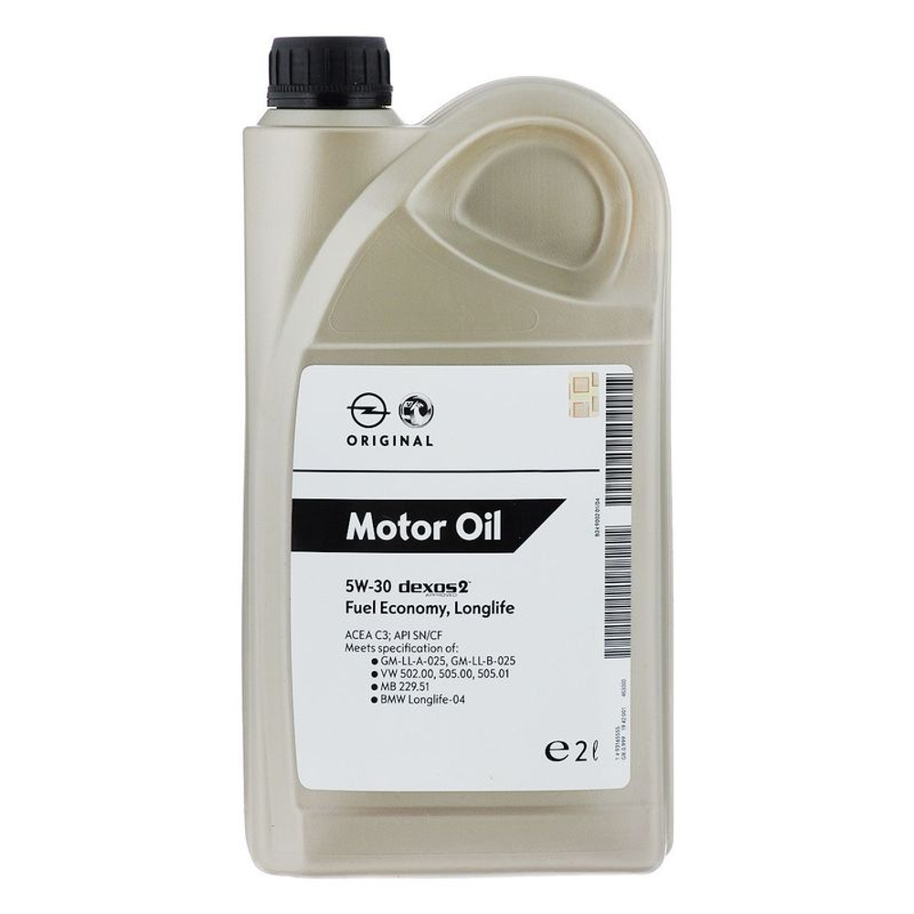 Масло моторное GENERAL MOTORS Dexos 2 5W-30 синтетическое 2 л 93165555