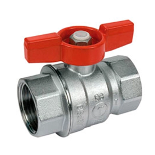 Шаровой кран Giacomini R851, 1/2, ВВ, ручка-бабочка красная, хромированный R851X023