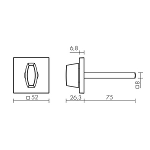 Ручка поворотная FUARO BKW8x75.K.TRG52 BL-24 черный /62975/