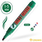 Маркер перманентный скошенный 1-5мм, Crown Multi Marker Chisel, зелёный