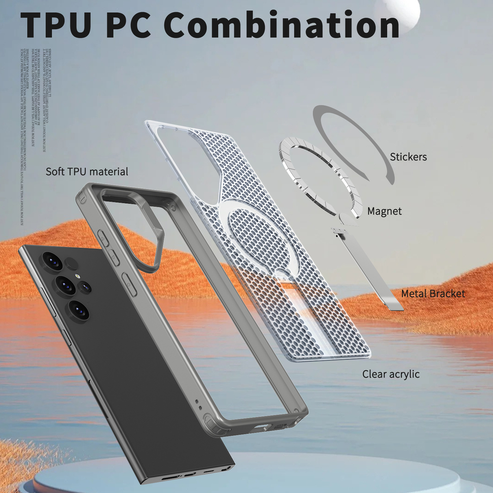 Прозрачный чехол Mesh Pro Magnetic Case для Samsung Galaxy S23 Ultra