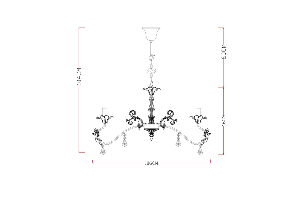 Люстра подвесная Arte Lamp Angelina A5349LM-8WH