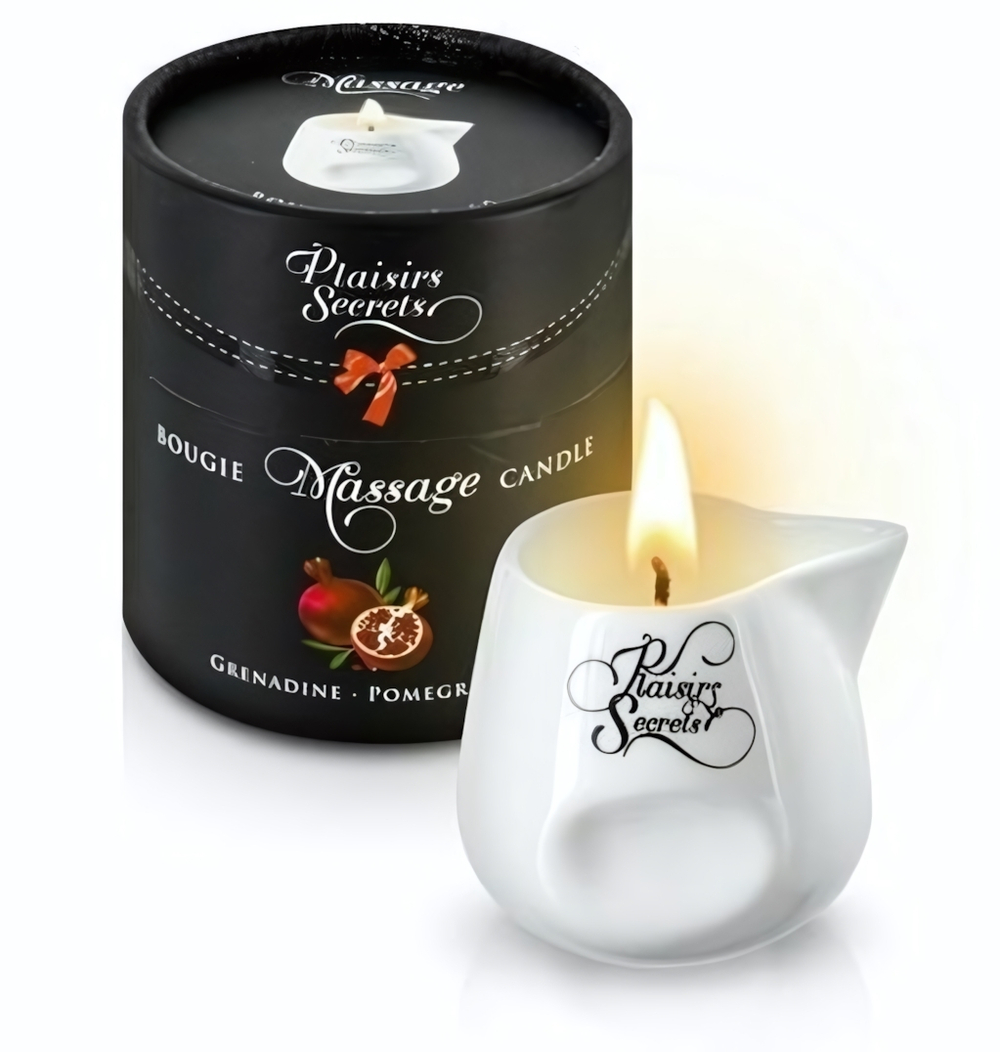 Массажная свеча с ароматом граната Bougie de Massage Gourmande Grenadine - 80 мл. (Цвет: белый)