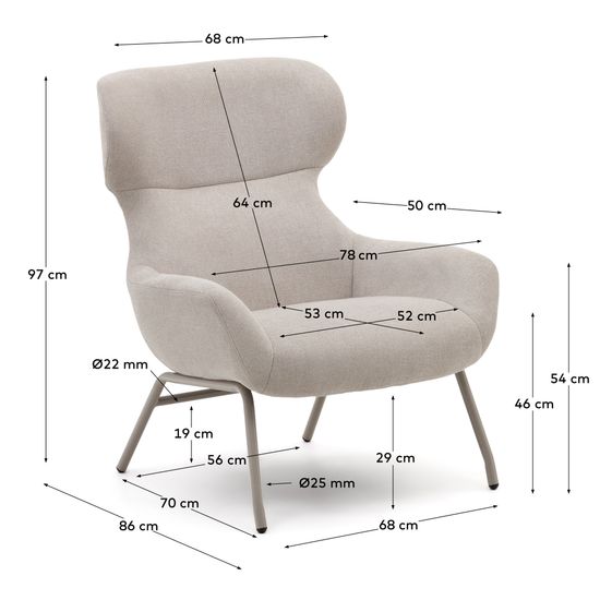 Belina Кресло Испания LA Forma цвет бежевый