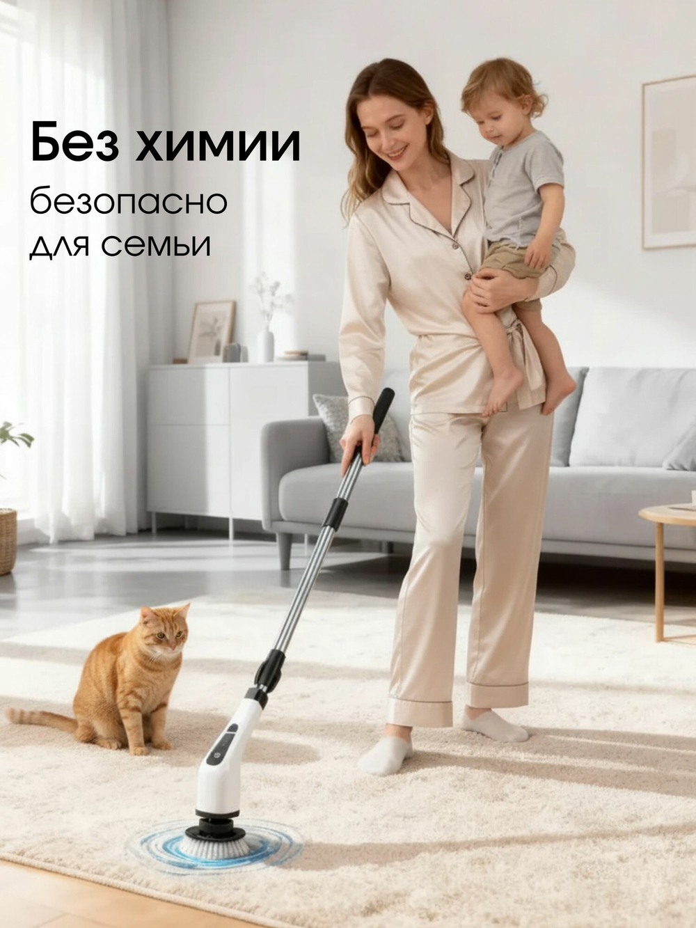 Электрическая щетка для уборки/9 в 1/Электрощетка для уборки с насадками/ мощная