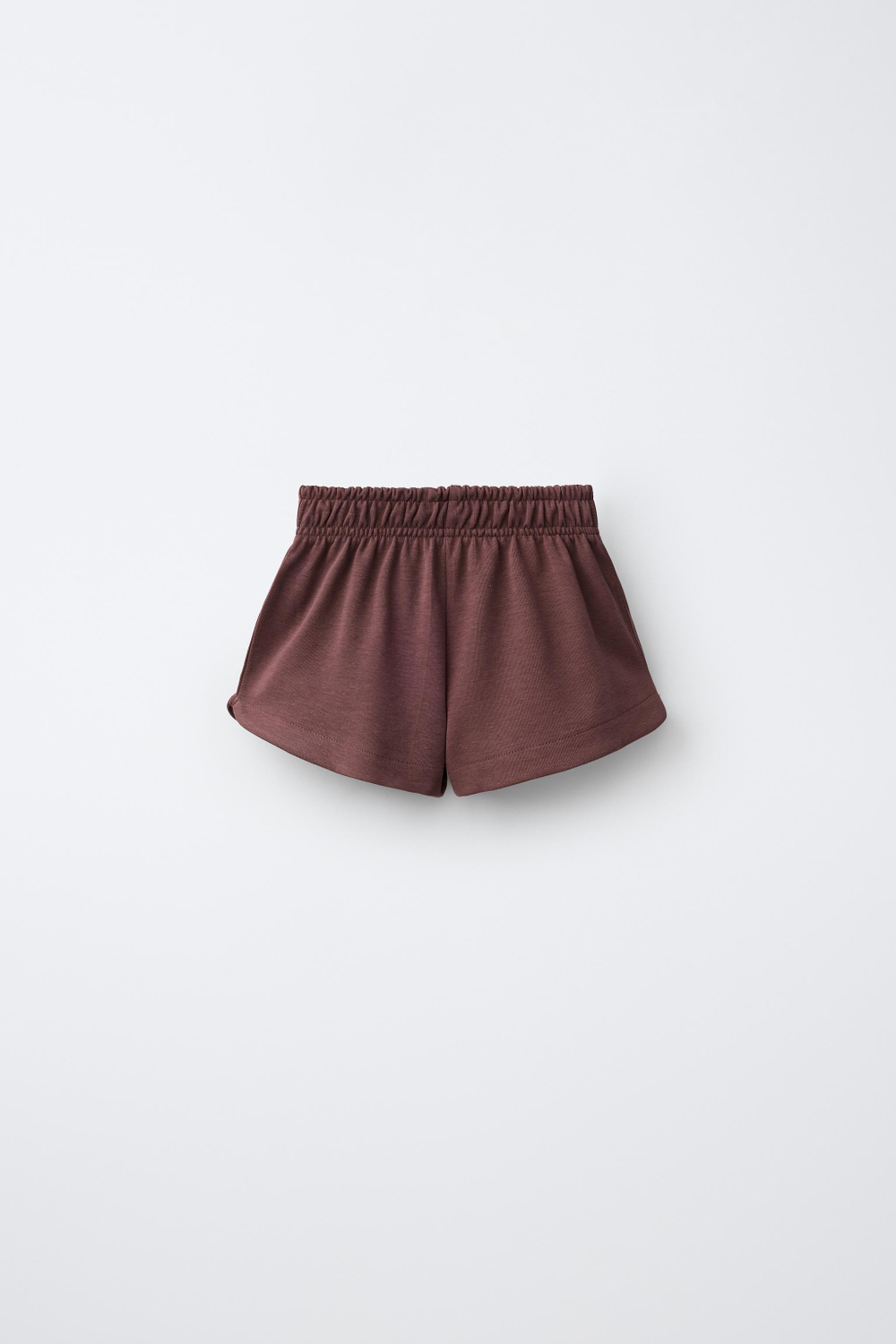 ZARA КОМПЛЕКТ ИЗ ФУТБОЛКИ И ШОРТОВ ИЗ ИНТЕРЛОКА, ВИННЫЙ