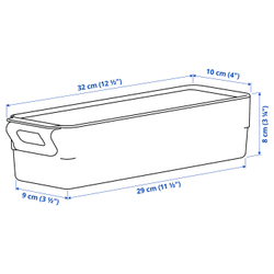 IKEA KLIPPKAKTUS  (ИКЕА КЛИППКАКТУС)  -  Контейнер для холодильника - прозрачный 32x10x8 см