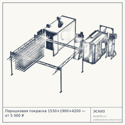 Эскиз: Порошковая покраска 1530×1900×4200 — от 5 000 ₽