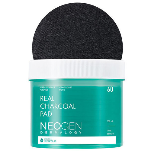 Очищающие пэды с древесным углём NeoGen Dermalogy Real Charcoal Pad, 60шт (150мл)