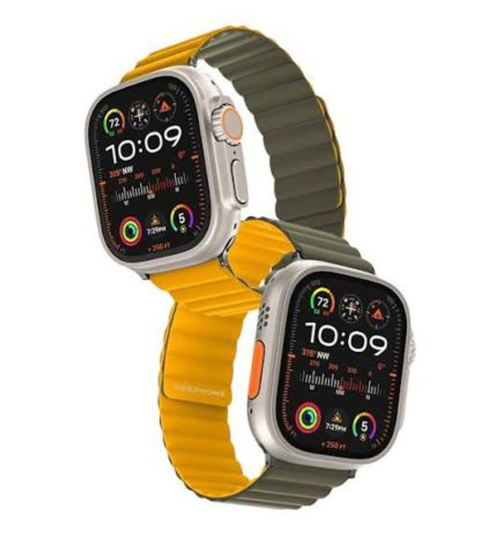 Сменный ремешок для Apple Watch 49/45/44/42мм Keephone Ibands Magnetic Snap (KPIBA49YLGN) желтый