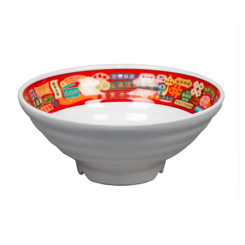 Салатник 1550 мл миска для лапши d 22,2 см пластик меламин White-Red "Паназия" P.L. Proff Cuisine