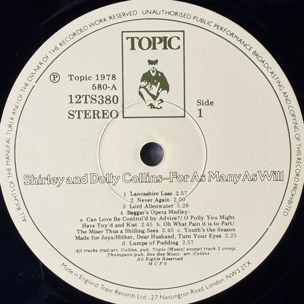 Shirley And Dolly Collins – For As Many As Will (Англия 1978г.)