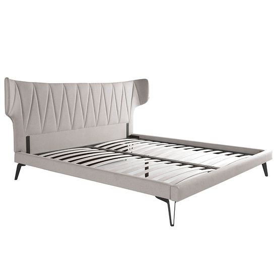 Кровать 7160/GC1801 Angel Cerda из светло-серой ткани 180x200