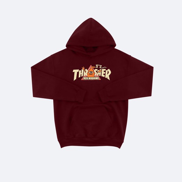 Худи Thrasher x Toy Machine Vortex Hoodie (maroon) артикул: - купить в магазине Дайс