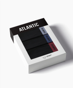 Мужские трусы слипы спорт Atlantic, набор 3 шт., хлопок, черные, 3MP-0944