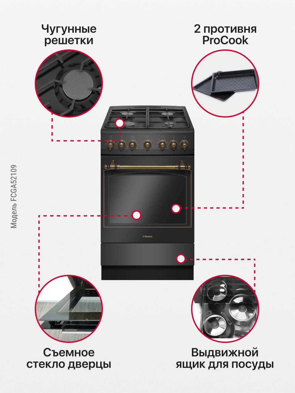 Газовая плита Hansa FCGA52109