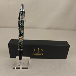Коллекционная ручка Parker шариковая "Ромашки" с ручной росписью в коробке