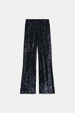 ZARA БРЮКИ С ПАЙЕТКАМИ, СИНИЙ
