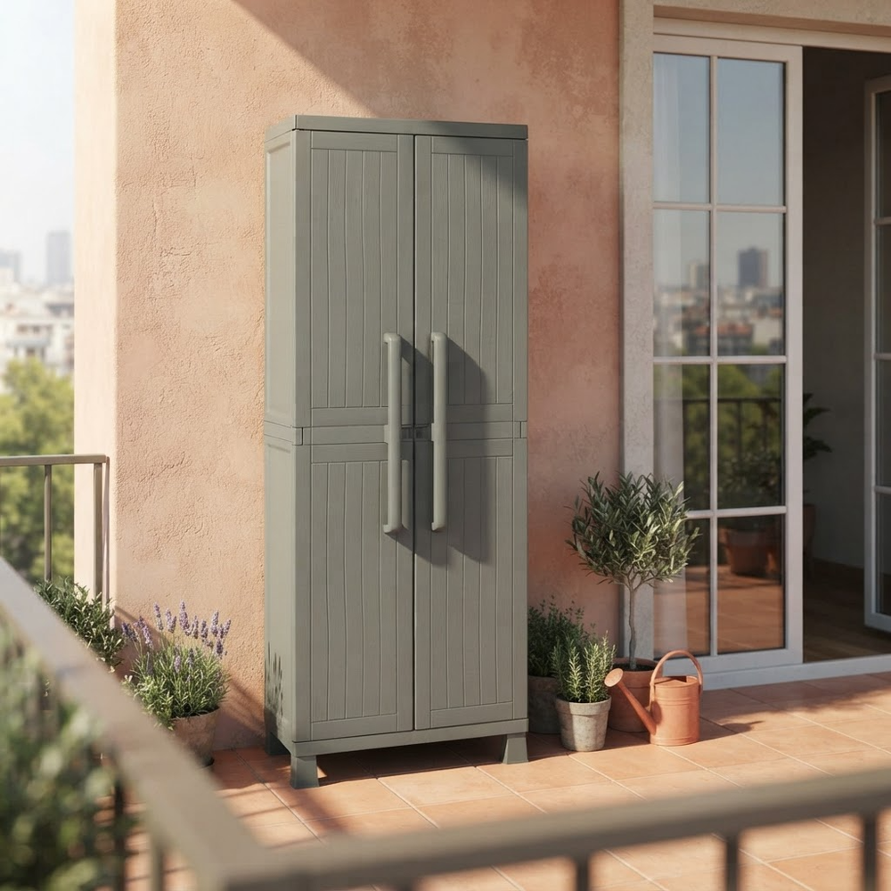 Уличный пластиковый шкаф Toomax Wood Cabinet Utility olive