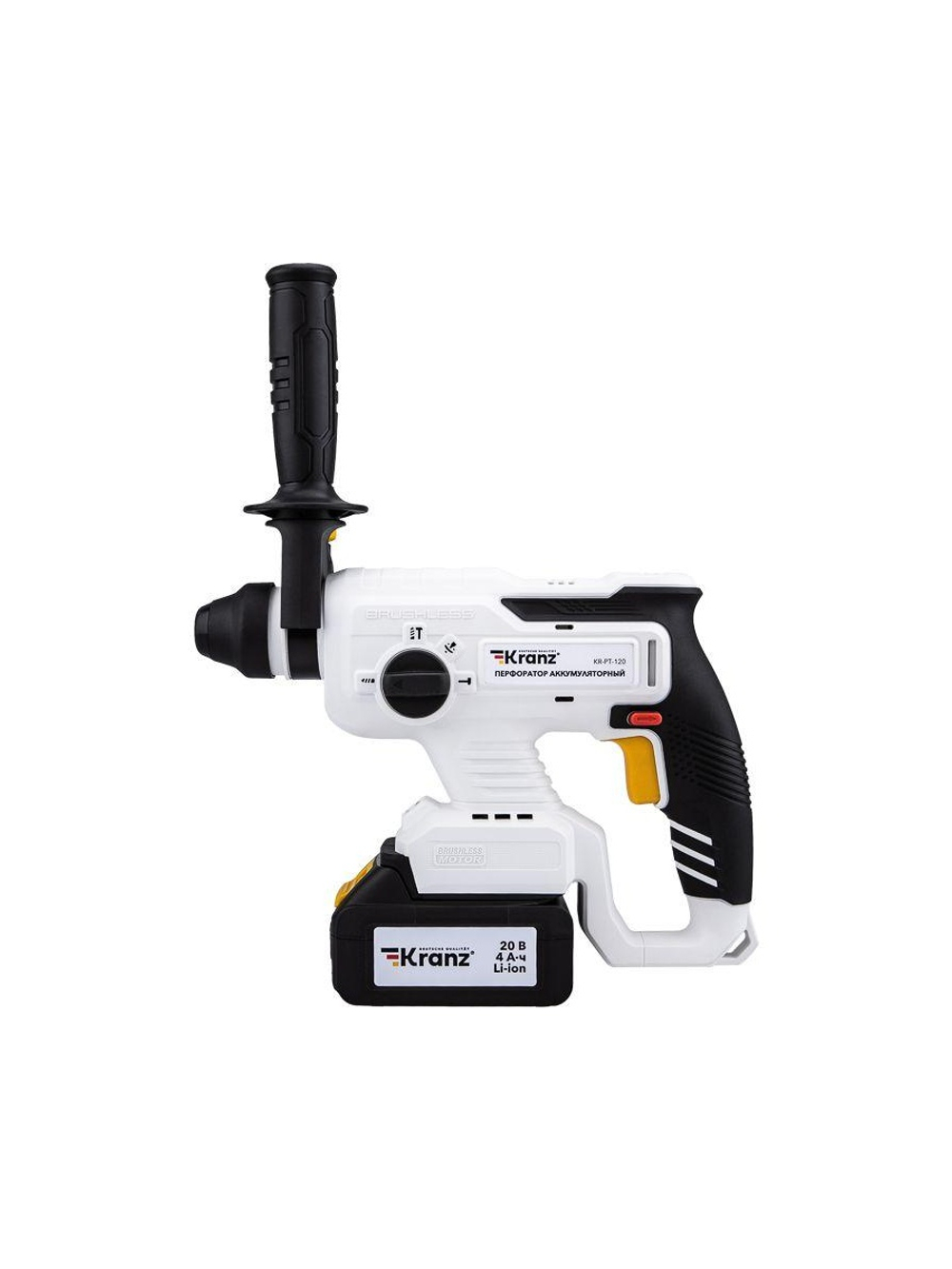 Перфоратор аккумуляторный SDS-plus 2.2Дж 1х4А.ч в кейсе Kranz KR-PT-120