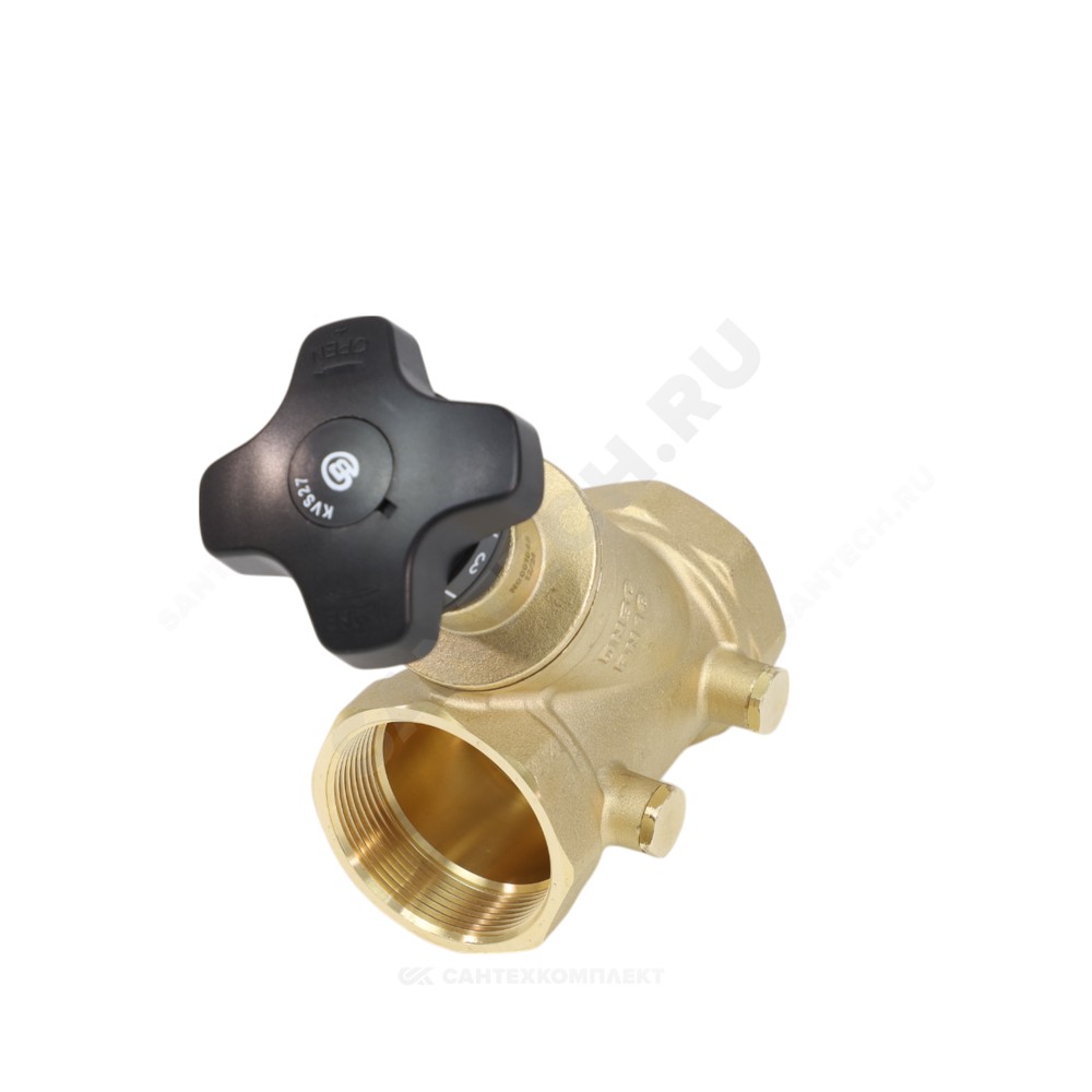 Клапан балансировочный ручной латунь 3180H Ду 20 G3/4" Ру16 Тмакс=120 оС ВР Kvs=4.15м3/ч без ниппелей Benarmo