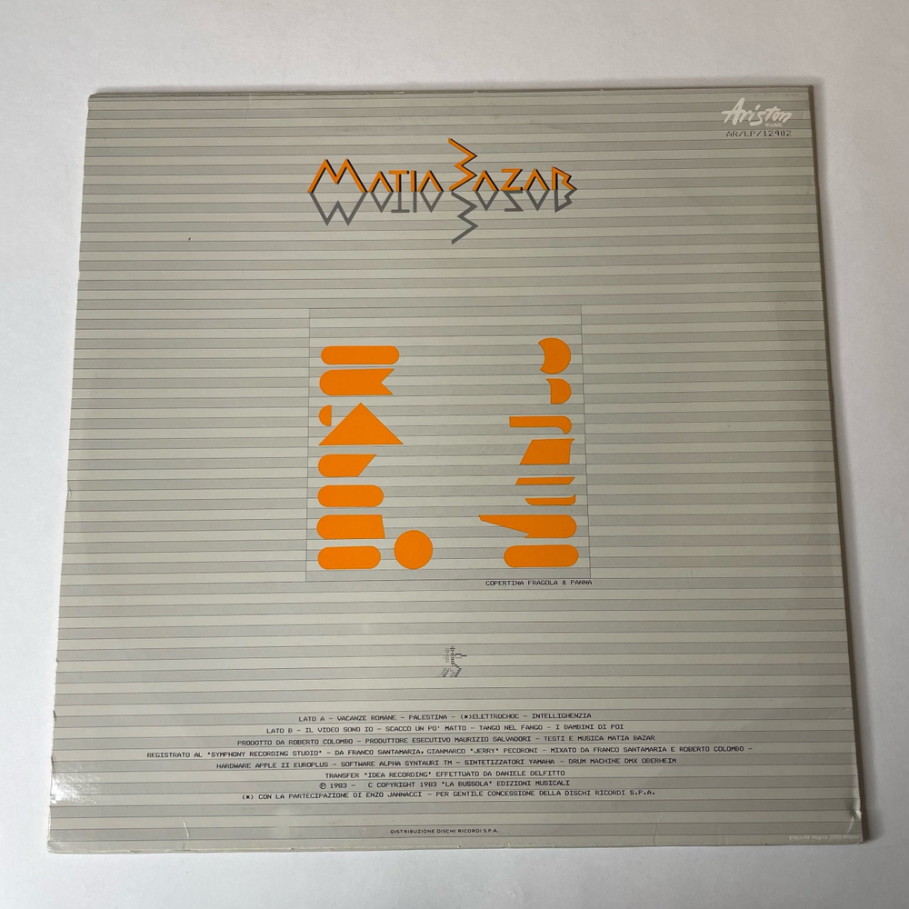 Винтажная виниловая пластинка LP Matia Bazar Tango (Италия 1983) Vacanze Romane