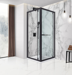 Душевой уголок Stile VSS-2ST9090CLB-R, 900*900, черный, стекло прозрачное, правый,
