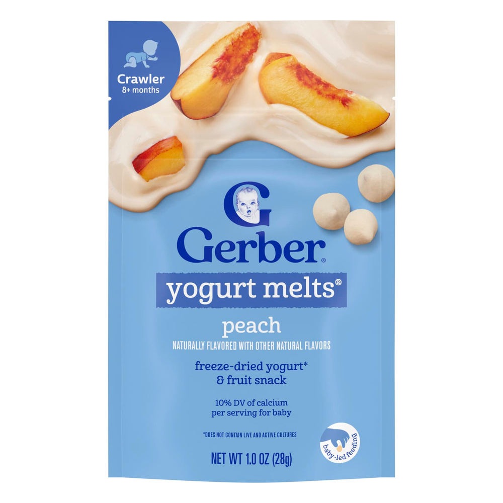 Gerber, Yogurt Melts®, для детей от 8 месяцев, с персиковым вкусом, 28 г (1 унция)