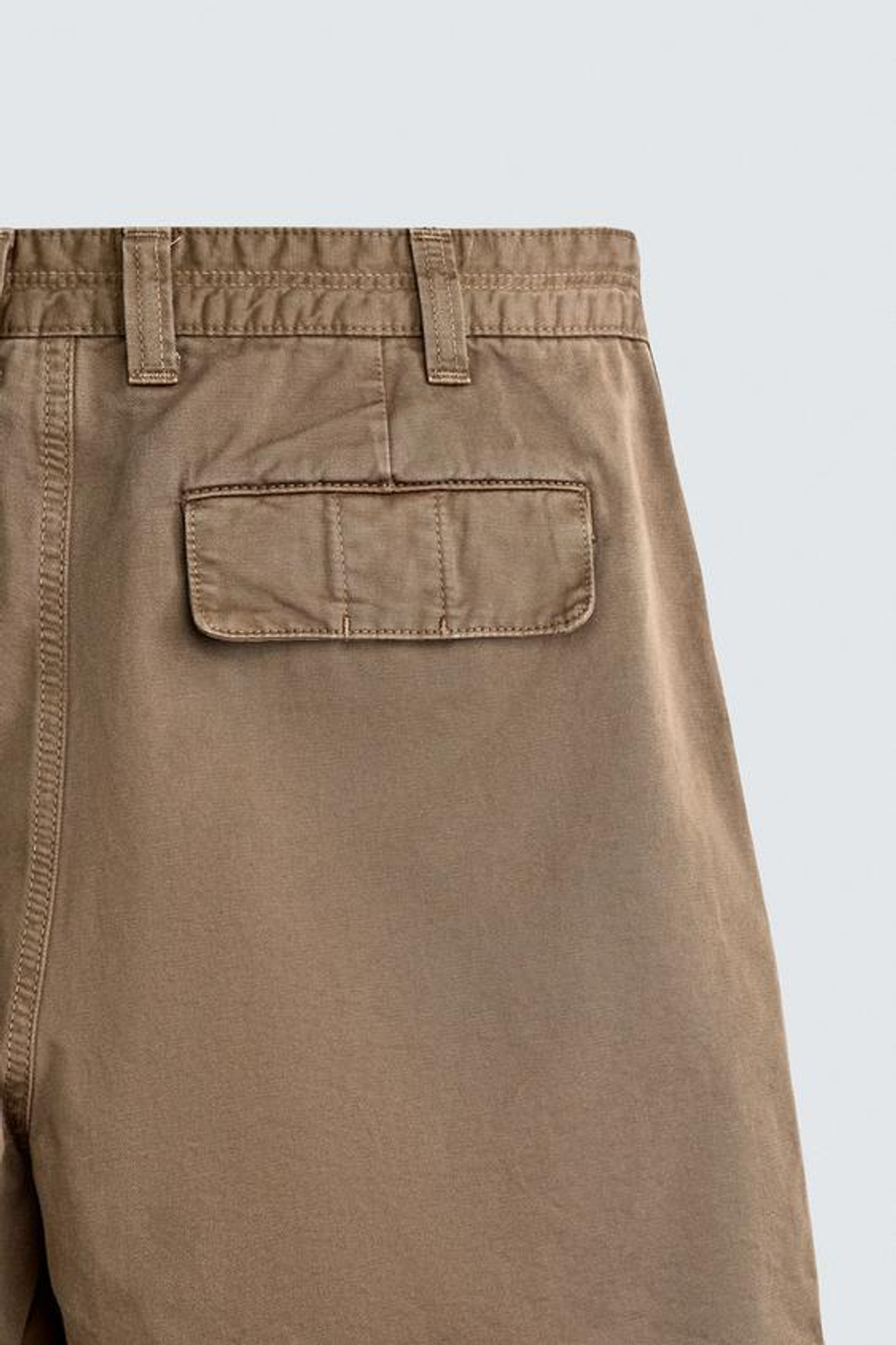 ZARA ШОРТЫ С ЭФФЕКТОМ ВИНТАЖНОЙ ПОТЕРТОСТИ, СВЕТЛО-КОРИЧНЕВЫЙ