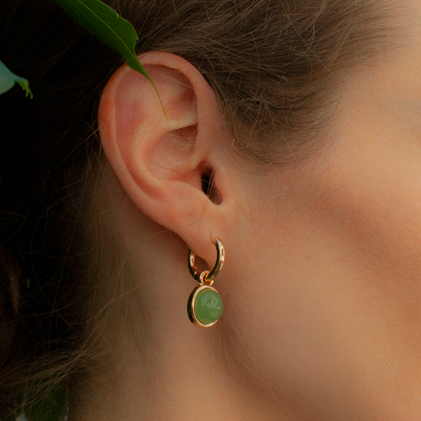 Серьги Fiore Luna GREEN AVENTURINE LE1114 G/G