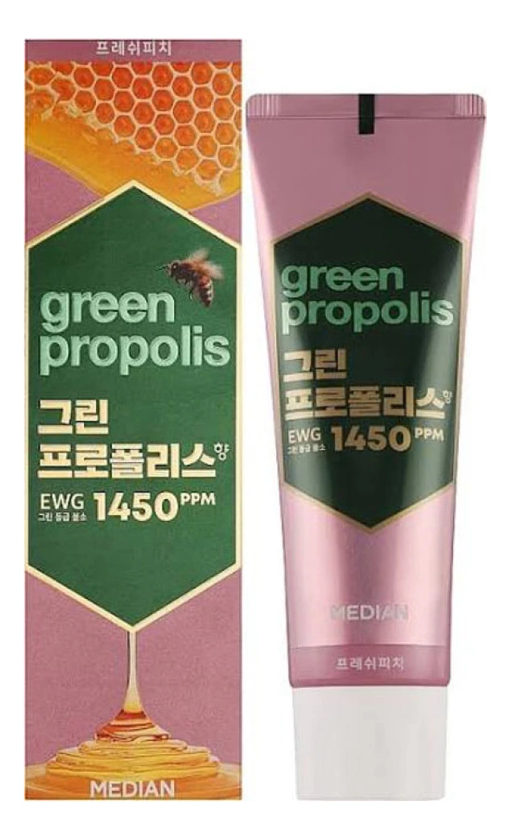 Зубная паста Median Green Propolis Toothpaste Fresh Peach 100 г
