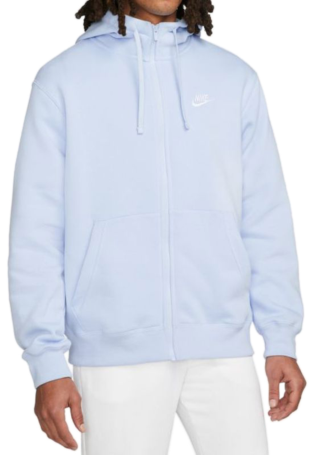 Мужская теннисная кофта Nike Swoosh M Club Hoodie FZ BB - light marine/light marine/white