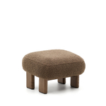 Пуф La Forma (ex Julia Grup) Cabana Taupe Boucle с ножками в отделке орех 65x55,4