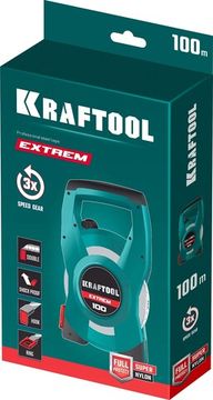 KRAFTOOL EXTREM, 100 м, геодезическая стальная мерная лента