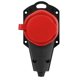 Колодка ЭРА KX-1e-RED-IP44 каучуковая с заземлением 1 розетка 16A IP44 красная | Электротовары