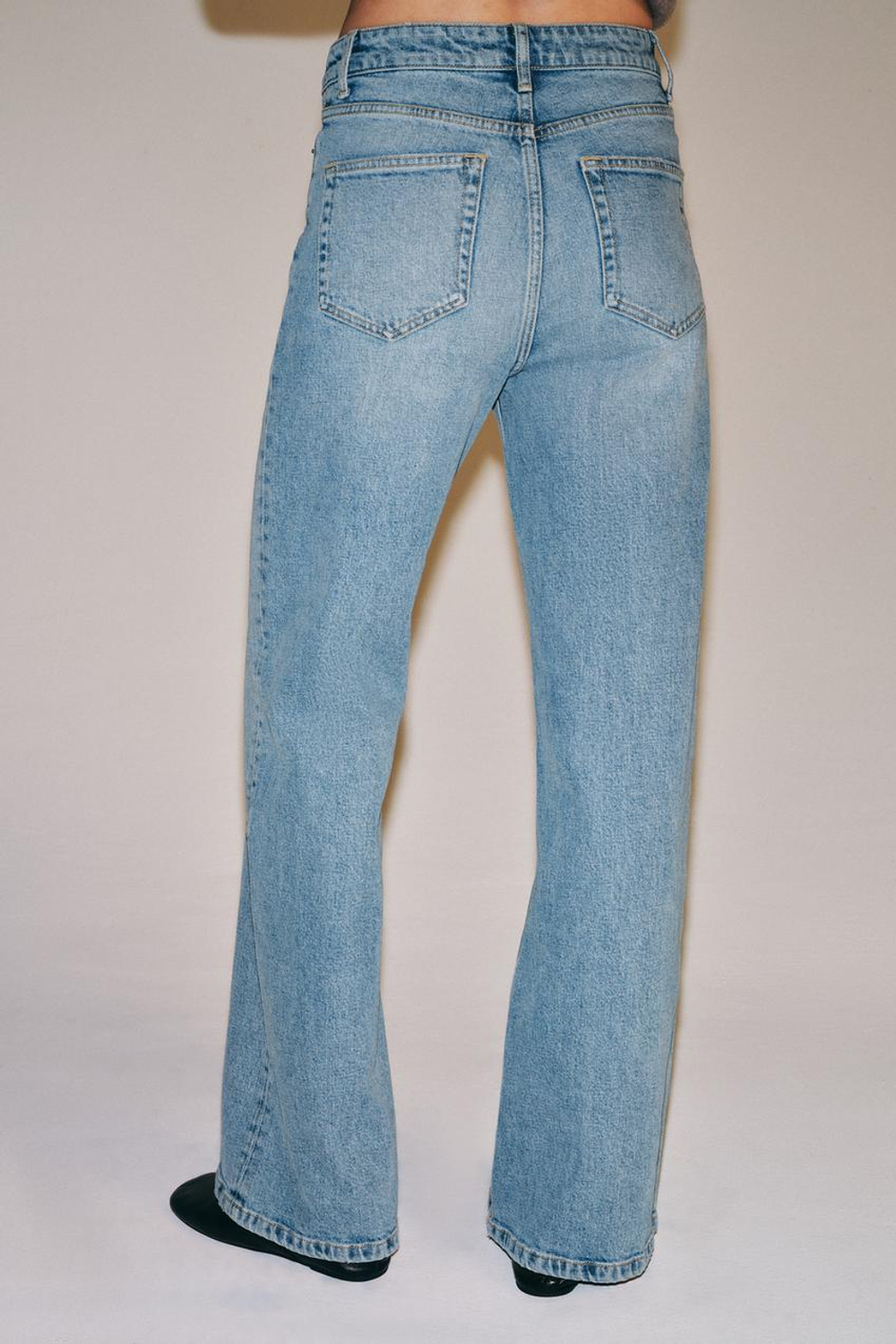 ZARA ДЖИНСЫ WIDE LEG COMFORT С ВЫСОКОЙ ПОСАДКОЙ — ZW COLLECTION, ВЫЦВЕТШИЙ СИНИЙ