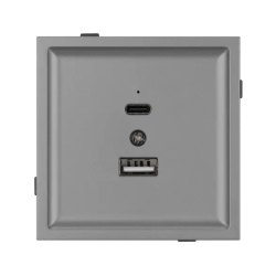 Механизм USB розетки SCT-TENDO-MUAC-PL-GR (5V, 3A, QC3) (Arlight, -) 054096