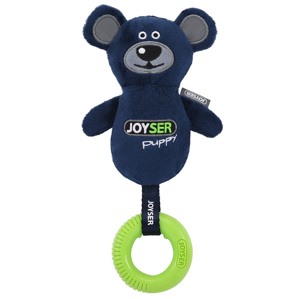 Игрушка для собак JOYSER Puppy Мишка с резиновым кольцом и пищалкой S/M синий, 21 см Игрушка для собак JOYSER Puppy Мишка с резиновым кольцом и пищалкой S/M синий, 21 см