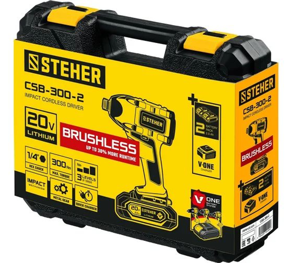 Бесщеточный винтоверт ударный STEHER CSB-300-2